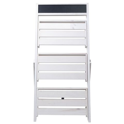 Подставка для цветов и декора напольная 3 полки из массива сосны Флорэль, деревянная этажерка для цветов на подоконник в стиле рустик, белая