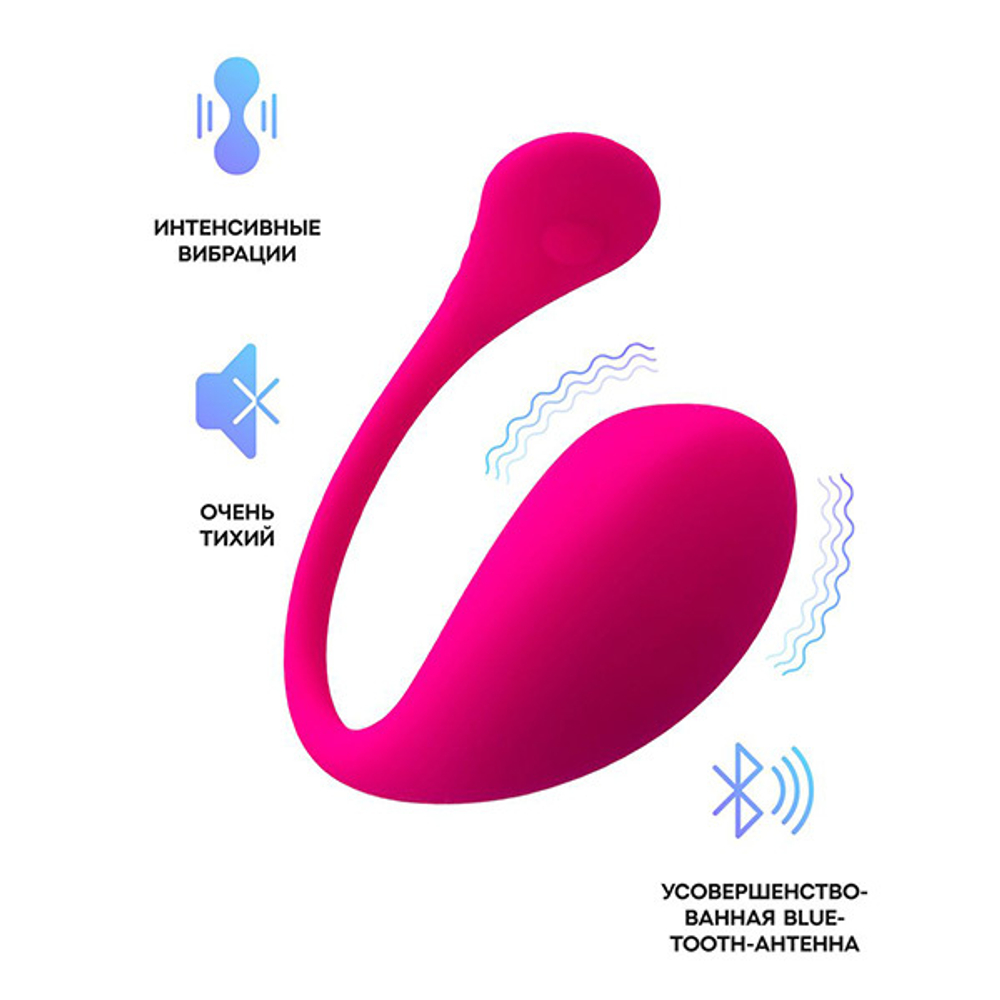 Розовое силиконовое виброяйцо 18см с управлением через приложение Lovense Lush 3 Smart Vibrating Egg Pink LE-10