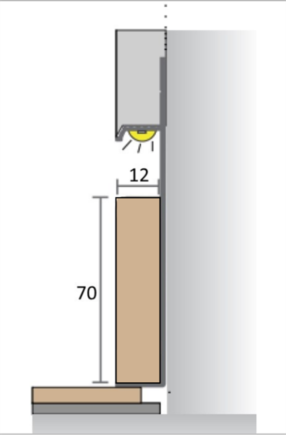 МДФ вставка для плинтуса Pro Design матовая эмаль покраска по RAL 2700х70мм