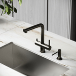 Смеситель для кухни Sancos Spin с вытяжным изливом, краном для фильтра, вороненая сталь, SC4015GG