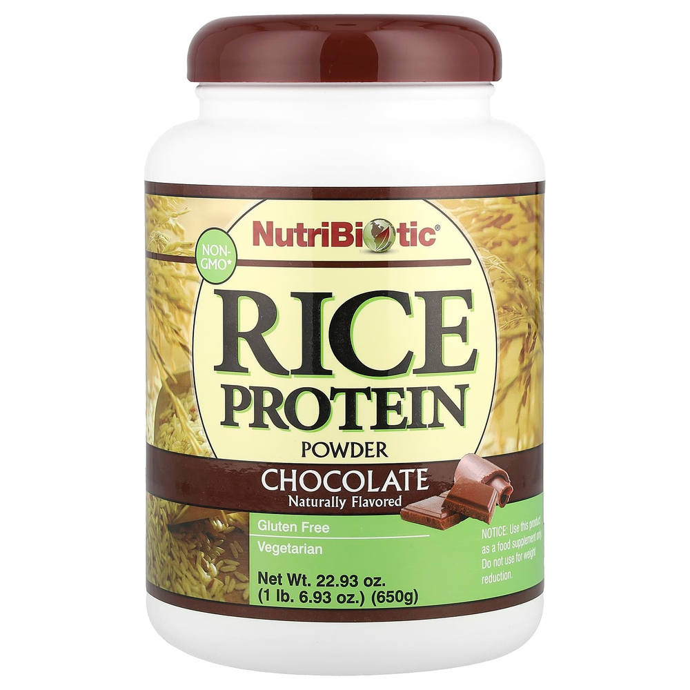 NutriBiotic, Порошок из рисового протеина, шоколад, 650 г (1 фунт 6,93 унции)