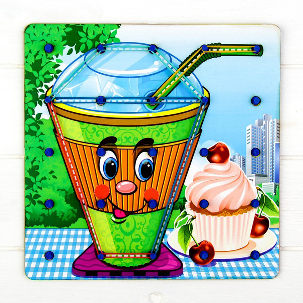 Геоборд «Посуда» + 4 схемы