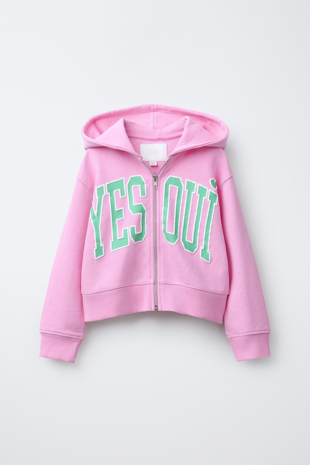 ZARA ТОЛСТОВКА VARSITY НА МОЛНИИ, РОЗОВЫЙ