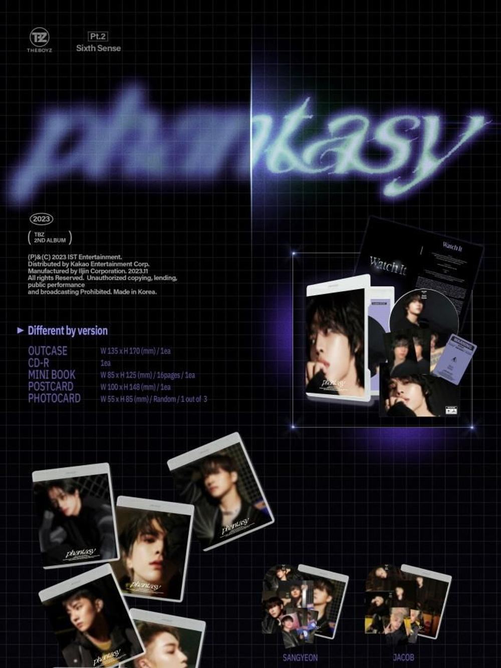 Альбом THE BOYZ - PHANTASY : PT.2 SIXTH SENSE 2nd Album DVD Version 11 Cover SET