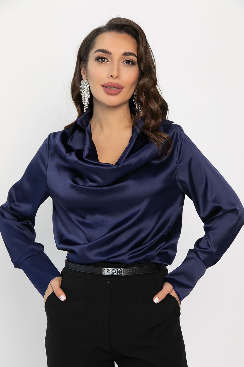 Блуза Шелковая сказка (сапфир) Б14381-34М LT Collection