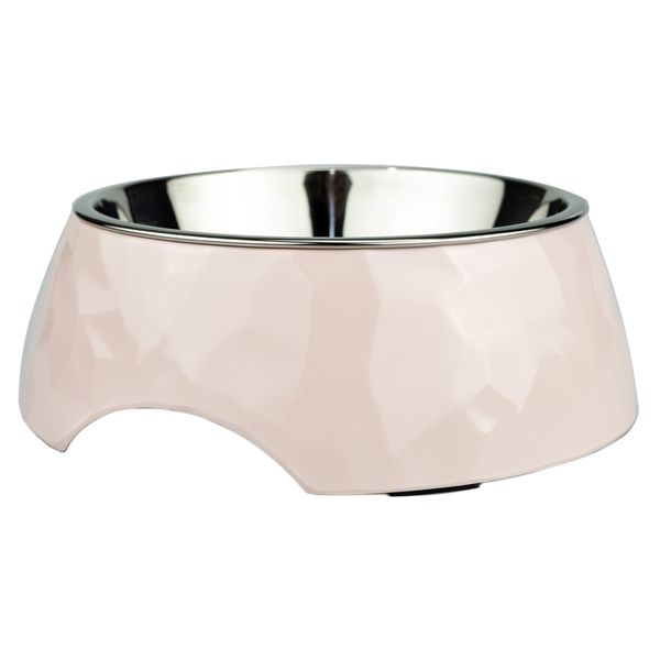 Миска SuperDesign на меламиновой подставке Ромбы 350 мл, розовая