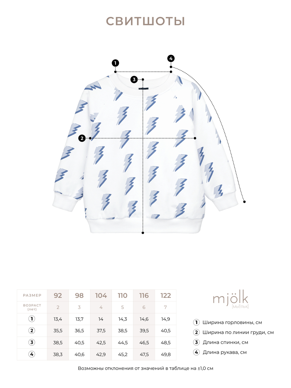 Свитшот оверсайз Mjölk Голубика, уценка