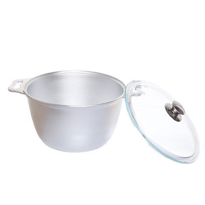 Кастрюля алюминевая 6л со стеклянной крышкой КМ-к61