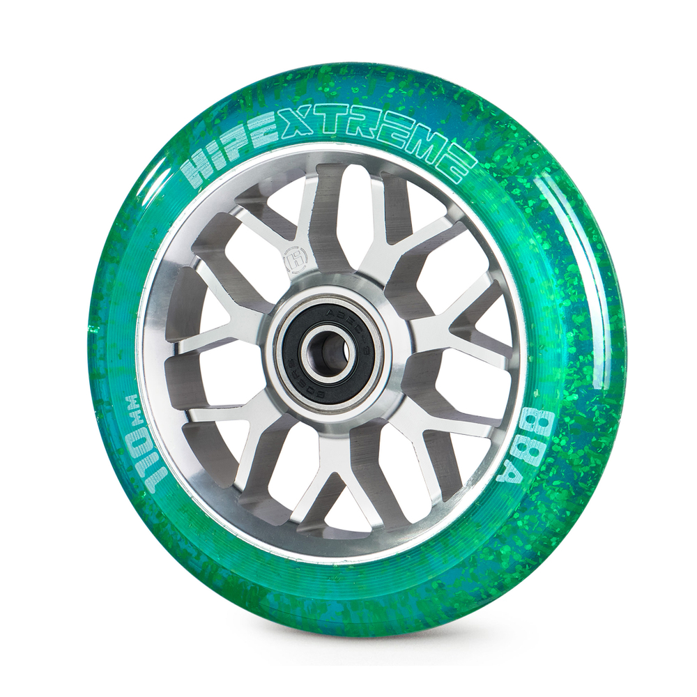 Колесо HIPExtreme Neon Flakes 110*24 мм, серебро/голубой