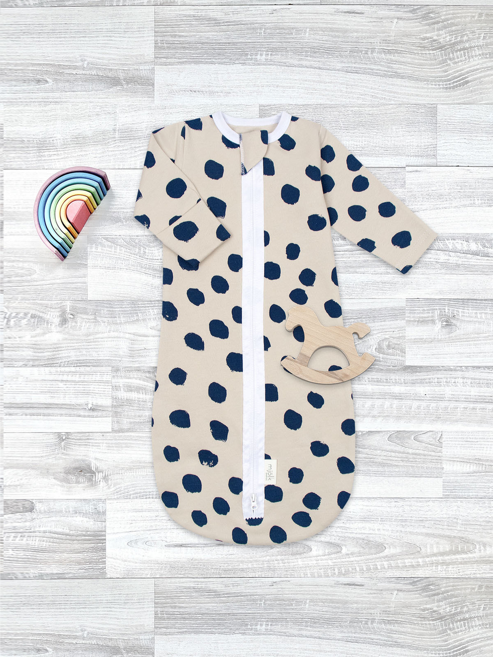 Утеплённый спальный мешок Mjölk Горошки