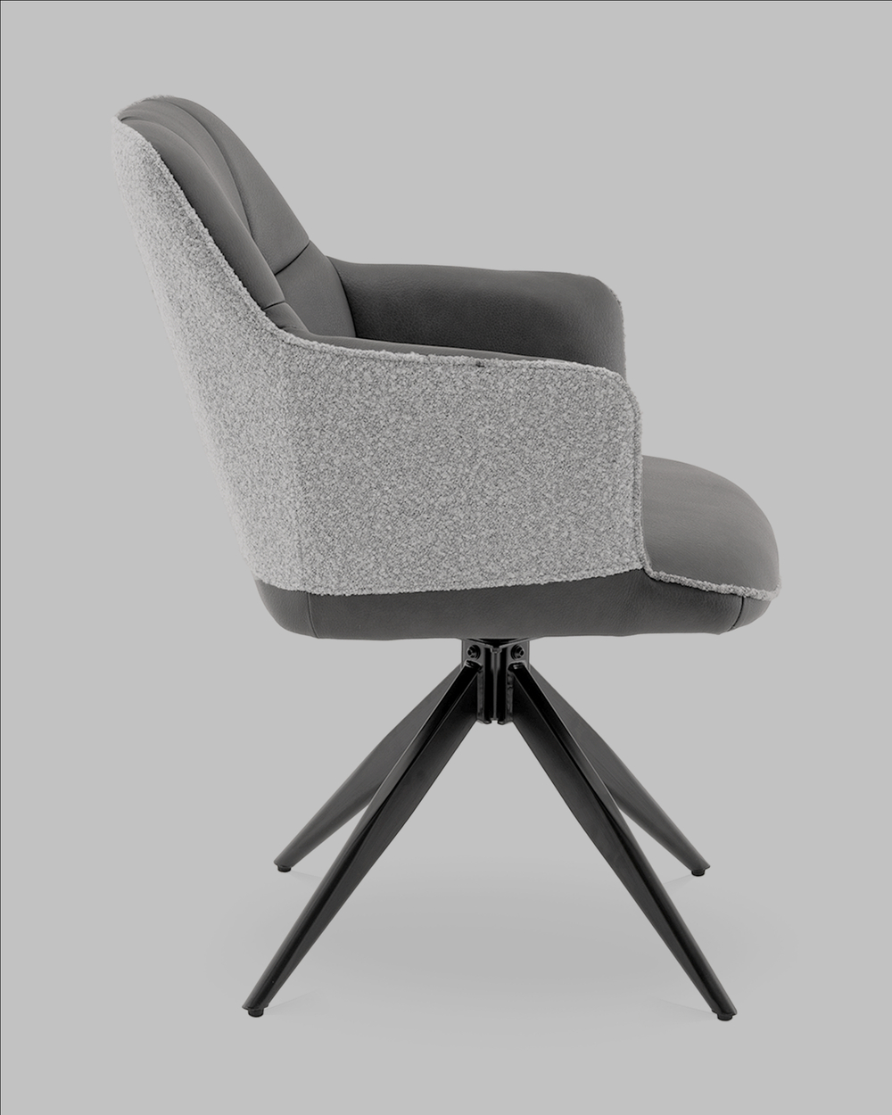 Стул обеденный Naya серый экокожа букле