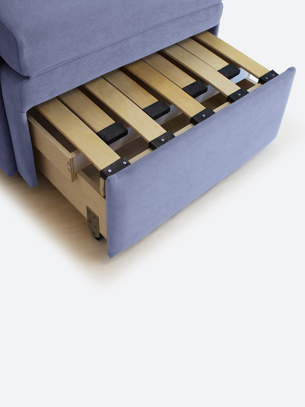 Кресло-кровать "Миник" с левым подлокотником, под правую руку, велюр Candy Violet