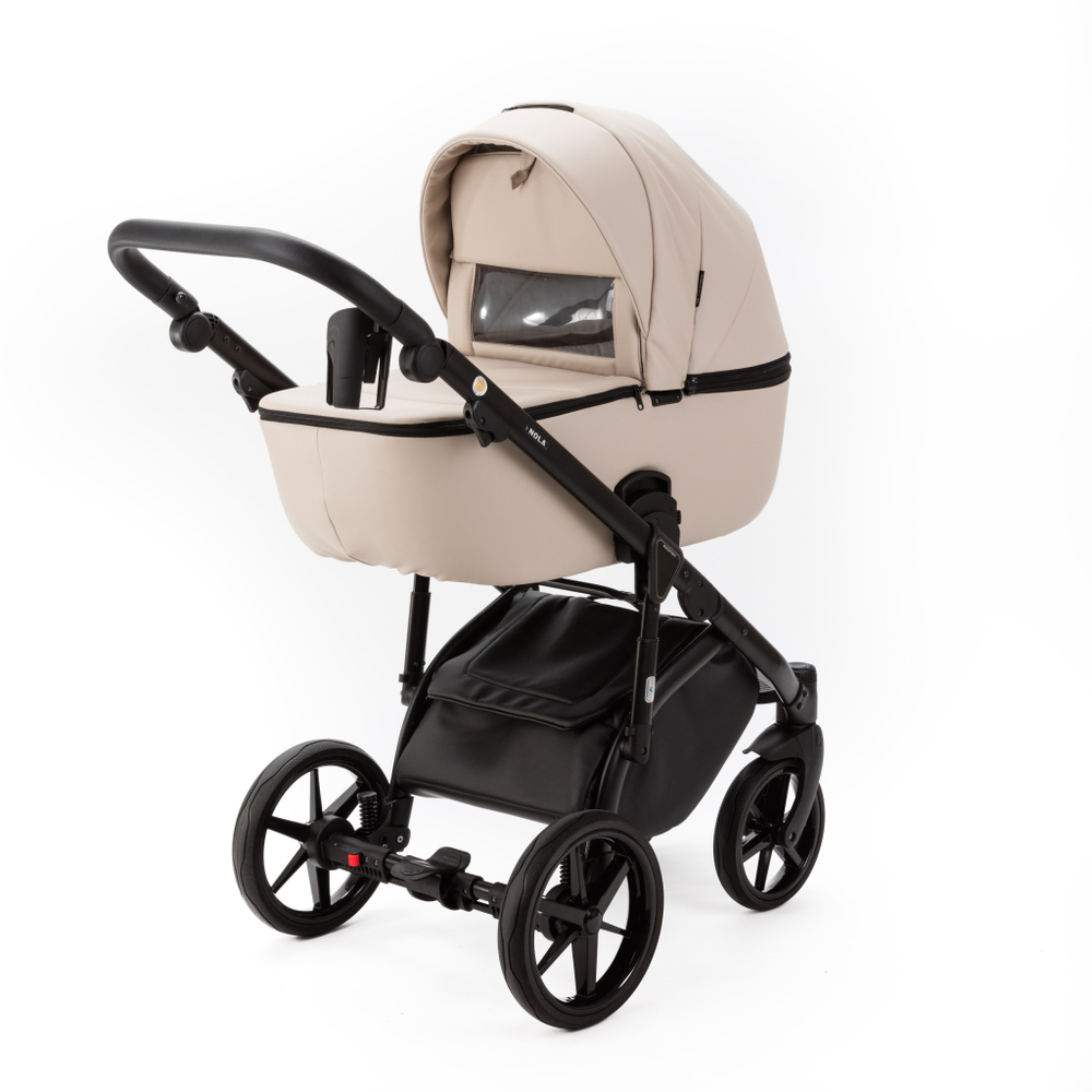 Детская универсальная коляска Adamex NOLA Deluxe 2 в 1 N-SA7 (Светло-бежевая экокожа)