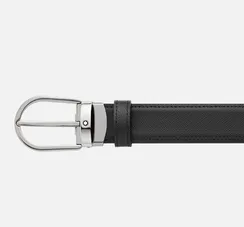 Двусторонний ремень Montblanc из кожи черного цвета 35мм