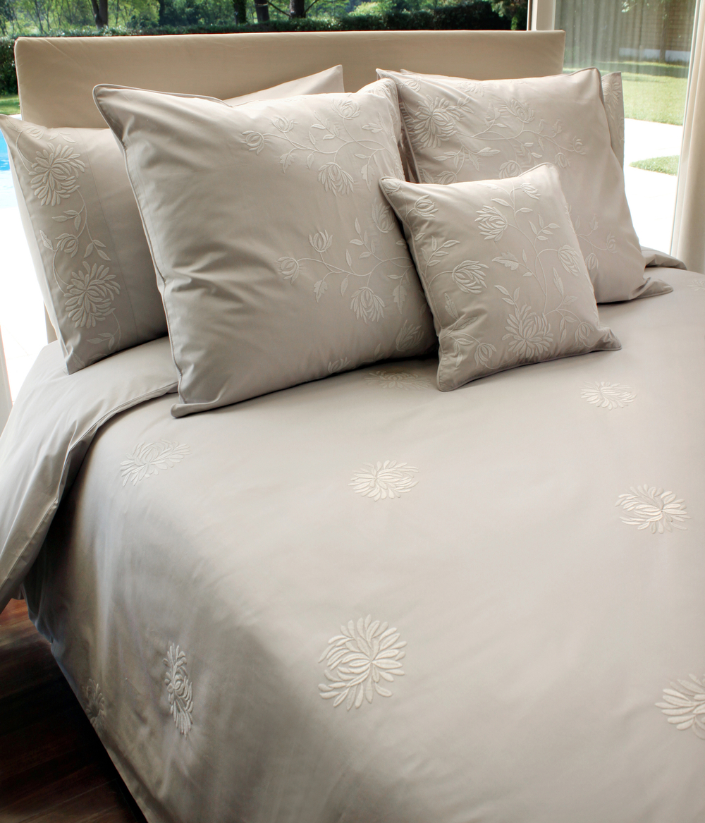 Элитный пододеяльник Hortensis серо-бежевый от Bovi