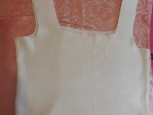 Qadın üçün toxunma, qolsuz ağ kofta 10021055