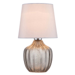 Настольный светильник 1х40Вт E27, стекло/ткань, дымчатый