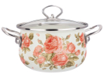 Кастрюля 2,8л "Корейская роза" со стеклянной крышкой