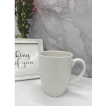 Кружка керамическая 450мл «Белая» строчки