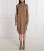 хлопковое платье Peserico - коричневый(S92191F07 A9018)