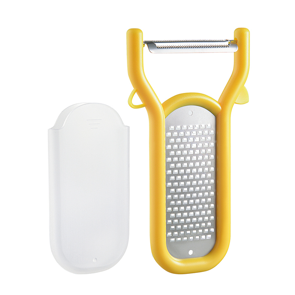 Овощечистка с теркой для цедры 2 в 1 vegard, 14 см, желтая