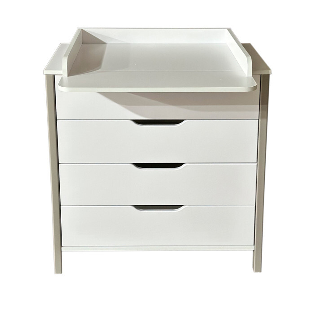 Комод со съемной пеленальной столешницей "Solnyshko 12" 800/4 (белый/серый)