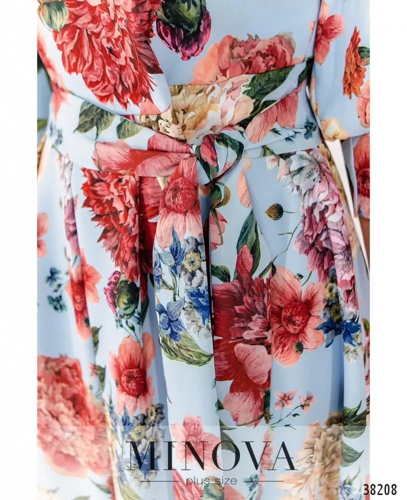 Платье 3137В-голубой Minova