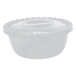 Миска круглая 3л. с крышкой белый ротанг 0,105,25х0,25м