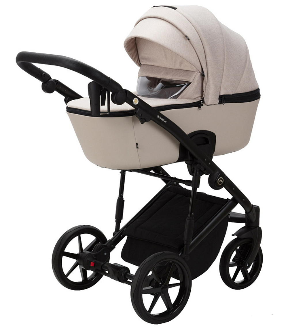 Детская коляска Adamex Mobi 2 в 1 M-PS33 (СВЕТЛО-БЕЖЕВЫЙ+СВЕТЛО-БЕЖ.КОЖА)