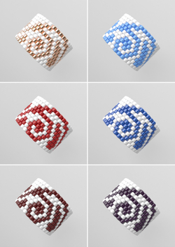 Схема кольца из бисера, узор PEYOTE, мозаичное плетение, четный счет, узор пейот из Miyuki Delica 11/0, файл PDF, RING_439