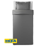 Комплект из сатина ЛЮТЕСМИО наволочка + пододеяльник 1,5-сп | темно-серый