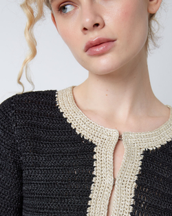 Комплект: жакет и юбка черный/золото