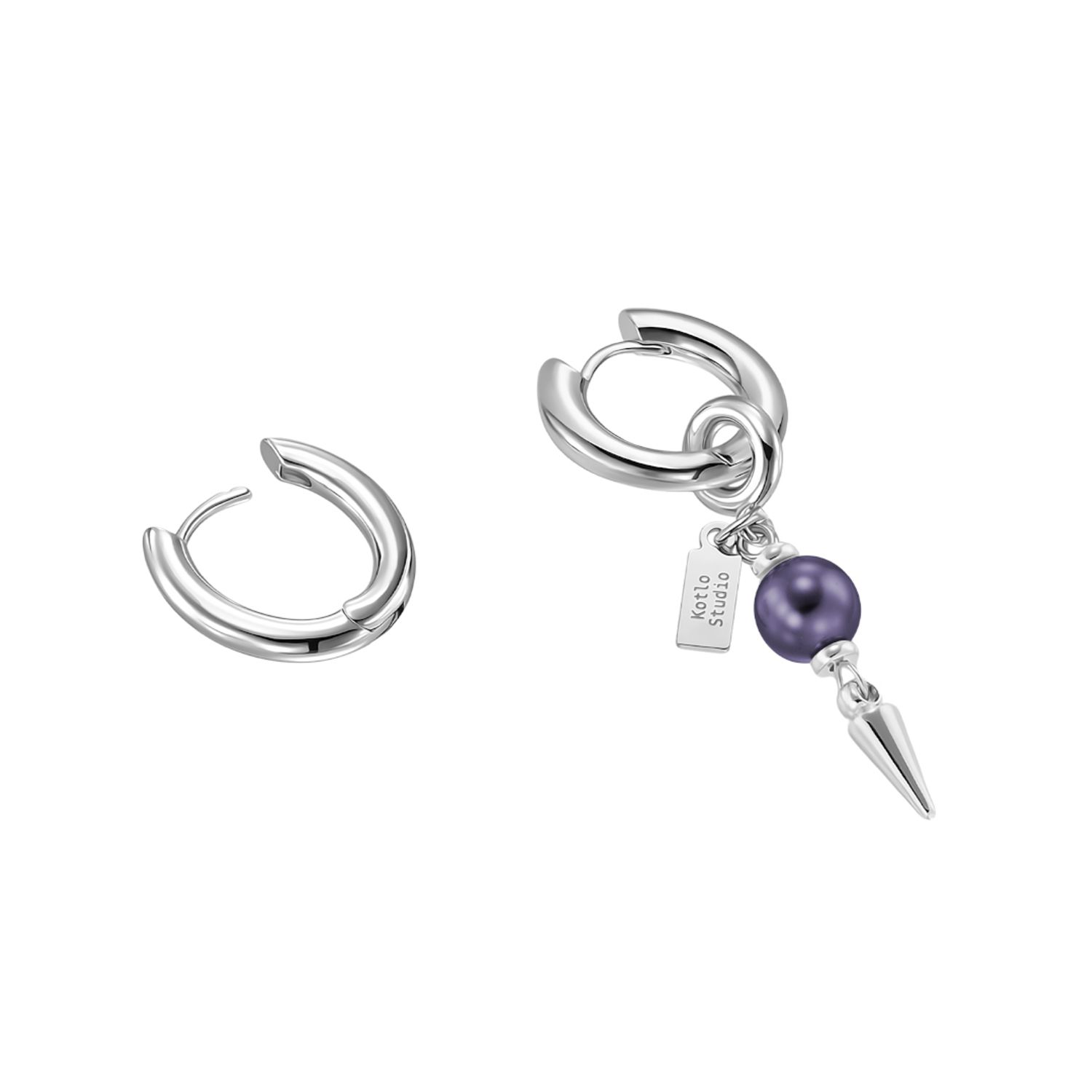 Серьги Piece Of Punk Silver-Blue Earrings