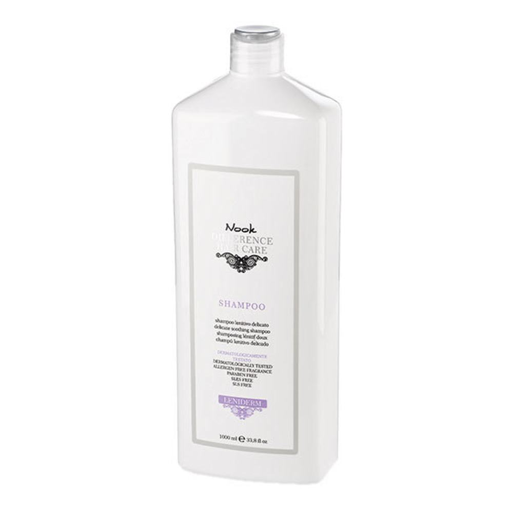 Шампунь успокаивающий для чувствительной кожи головы PH 5.5 Nook Difference Hair Care Leniderm Shampoo 1000мл