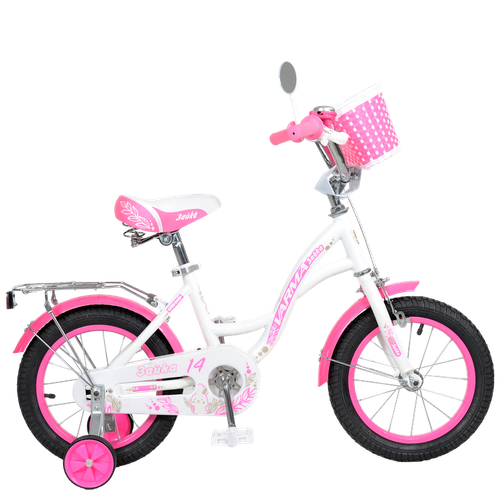 Велосипед 14" VARMA ЗАЙКА бело-розовый перламутр