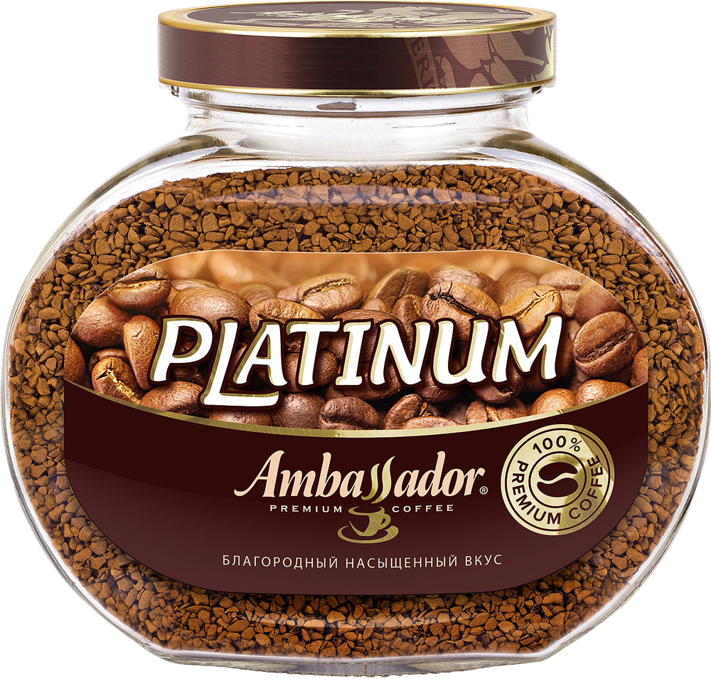 Кофе растворимый Ambassador Platinum, стеклянная банка 190 г 3 шт