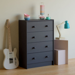 Комод, 90х30х62, Раст, для одежды и игрушек, с 4-мя ящиками, для прихожей, серый, массив дерева, IKEA