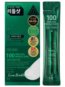 Бустер-сыворотка с микроиглами и центеллой VT Cosmetics Pro Cica Reedle Shot 100, 2 мл*10 шт