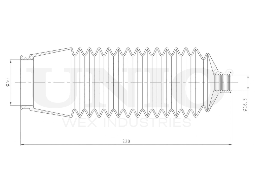 Пыльник рулевой рейки правый UNIO DUC-20038