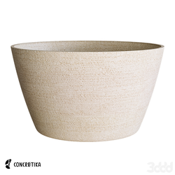 Кашпо BOWL EROSIA YELLOW D65 H36