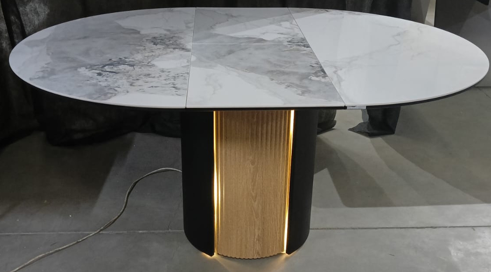 Стол М-City DISAUR Батист 115 С Подсветкой Пандора (Pandora Light), керамика, Дуб Американский