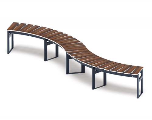 Скамья Модульная радиальная (темный дуб) МФ 42.01.20 (под анкера)