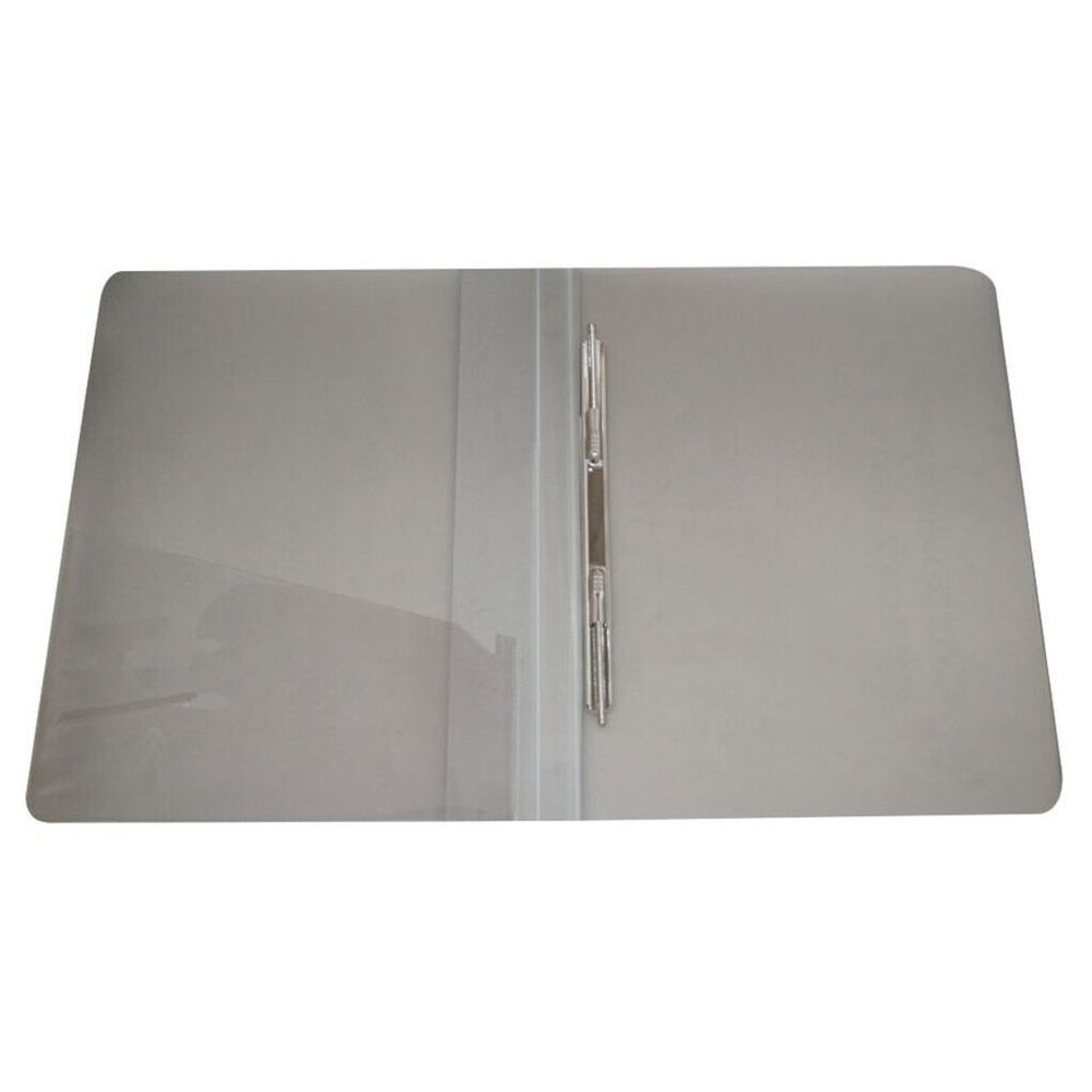 Папка с пружинным cкоросшивателем Бюрократ, 700мкм, внутренний карман, корешок с карманом, серая