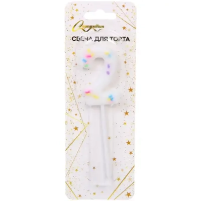 Свеча для торта Цифра Сладость «2» 11 см
