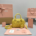 Miu Miu Matelasse Nappa Leather Top Handle Bag 19 cm