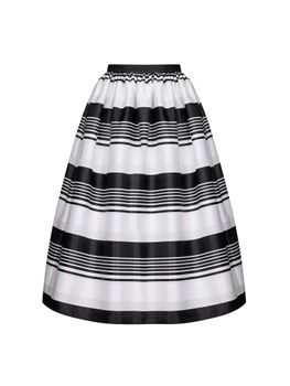 Пышная юбка миди из атласа