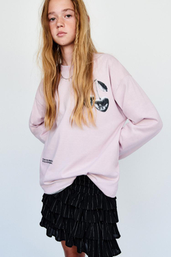 ZARA ЛОНГСЛИВ С ПРИНТОМ «ВИШЕНКИ», РОЗОВЫЙ