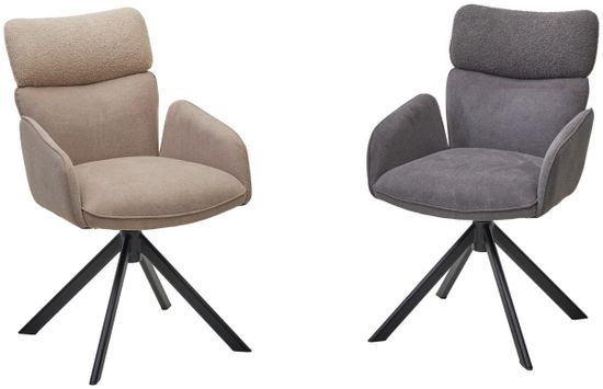 Стул TRIS 360 град. поворот с возвратом, Davis Nowo 92 серый, букле /Point 90 серый/ Черный