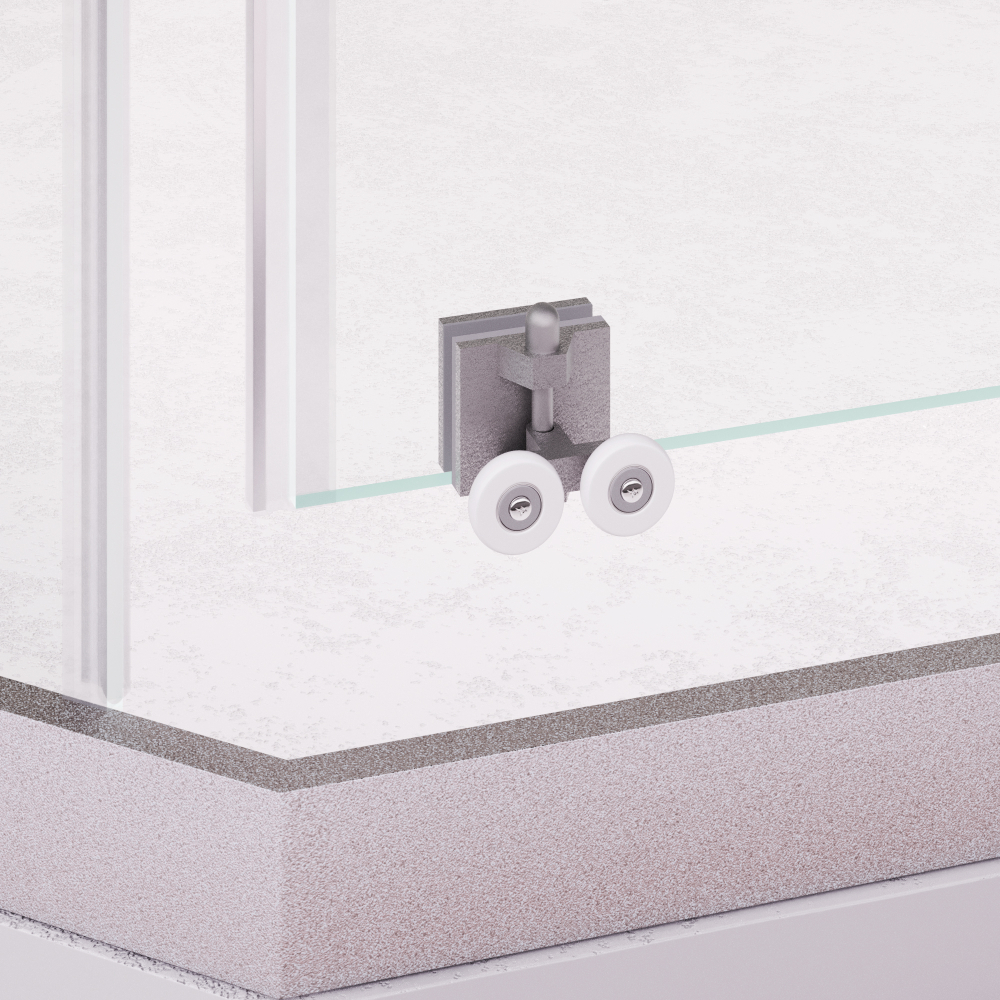 Душевой уголок стекло 6 мм, пятиугольный, форма трапеция, раздвижная дверь, RGW PA-86S (Прозрачное, 900x900)