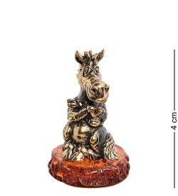 AM-3033 Фигурка «Лошадь Обижака» (латунь, янтарь)